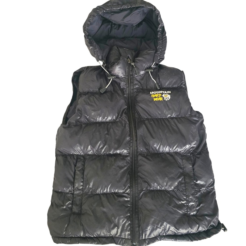 Mountain Hardwear Kids XL Black Puffer Vest Hooded Insulated Full Zip